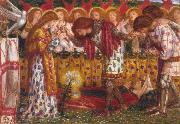 Dante Gabriel Rossetti, How Sir Galahad,Sir Bors and Sir Percival were Fed with the Sanc Grael But Sir Percival's Sister Died by the Way (mk28)